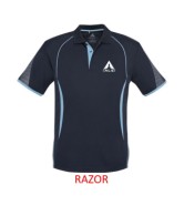 Biz Men's Razor Polo-Navy/Sky 